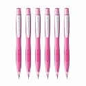 uni-ball Shalaku 0.5mm Mechanical Pencil (M5-228) | Rubberized Body with Unique Side Click Mechanism | Pink Body, Pack of 6