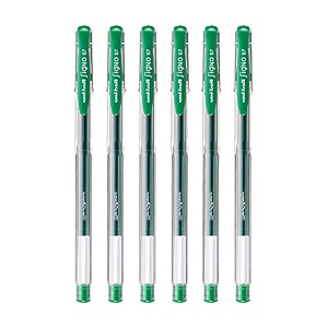 uni-ball signo um-100 07mm gel pen  green ink pack of 6