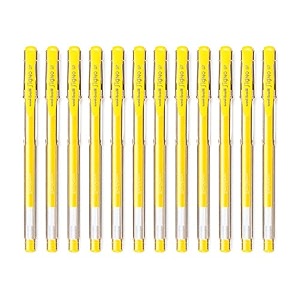 uni-ball signo um-100 gel pen yellow ink pack of 12