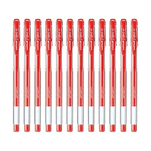 uni-ball signo um-100 gel pen f red ink pack of 12