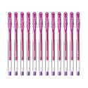 uni-ball Signo UM-100 0.7mm Gel Pen | Extremely Quick Drying Ink | Transparent Sleek Body | Vilolet Ink, Pack of 12