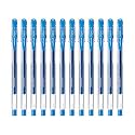 uni-ball Signo UM-100 0.7mm Gel Pen | Extremely Quick Drying Ink | Transparent Sleek Body | Light Blue Ink, Pack of 12