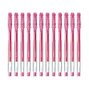 uni-ball Signo UM-100 0.7mm Gel Pen | Extremely Quick Drying Ink | Transparent Sleek Body | Pink Ink, Pack of 12