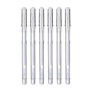 uni-ball signo um-100 07 mm gel pens cream white ink pack of 6