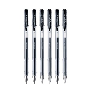 uni-ball signo um-100 07mm gel pen  black ink pack of 6