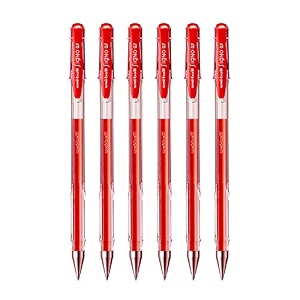 uni-ball signo um-100 07 mm gel pens red ink pack of 6