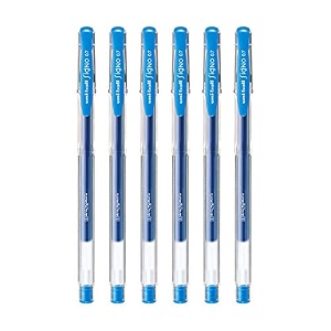 uni-ball signo um-100 07 mm gel pens light blue ink pack of 6