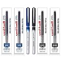 uni-ball UB-215 0.5mm & UBR-85 Refill Combo | Water & Fade Resistant | 1 Blue Ink Pen & 2 Refill + 1 Black Ink Pen & 2 Refill, Pack of 6
