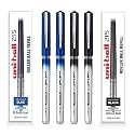 uni-ball UB-215 Micro Roller Pen &amp; UBR-85 Refill (Usable for UB-215) Combo, (2 Blue Ink Pen &amp; 1 Refill + 2 Black Ink Pen &amp; 1 Refill)