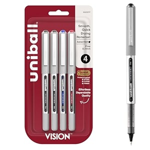 uni-ball stick rollerball pens fine point assorted colors 4 count