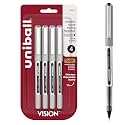 Uni-Ball Stick Rollerball Pens, Fine Point, Assorted Colors, 4 Count