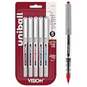 uni-ball Vision Rollerball Pens, Fine Point (0.7mm), Fashion Colors, 5 Count