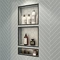 Uni-Green Shower Niche Ready for Tile 16"X34"(16"x14"+16"x20"), Set of Two Organizer,Durable ABS,Recessed Niche Shelf Easy Installation and Bonding Friendly,for Bathroom Storage (No LED)