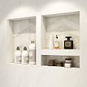 Uni-Green Shower Niche, Tile Ready Niche32 X20(16"x20"Single Shelf+16"x20"Double Shelf) Set of Two Organizer, Durable ABS, Easy Installation and Bonding Friendly,Niche for Bathroom Storage(Yellow)