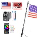 UNI-SHINE 1PC 3FT LED Whip Light with Spring Base Spiral RGB Chasing Lights with APP &amp; Remote Control, Music Antenna Whip Light for Can-Am UTV ATV RZR Can-Am SXS Polaris Offroad Truck