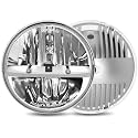 UNI-SHINE 2PCS Chrome 7 Inch LED Headlights - DOT Approved, Hi/Lo Beam, Compatible with Jeep Wrangler, Chevy, and Miata - Plug and Play