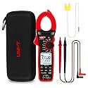 UNI-T Digital Clamp Meter UT208B Inrush Current AC/DC 1000A TRMS HVAC Volt Amp Ohm Meter Clamp On Multimeter Auto Ranging 6000Counts Voltage Frequency LPF ACV Capacitance Duty Cycle Temperature Tester