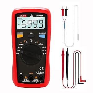 uni-t digital multimeter tester ut133a ac dc voltage current dmm multimeter 6000 counts auto ranging ncv measures volt amp ohm capacitance frequency temperature continuity diode test palm size