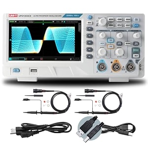 uni-t upo1202cs digital oscilloscope 200mhz 2channel 1gsas 56mpts 150000wfmss