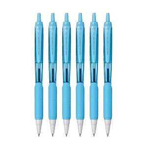 uni-ball jetstream sxn-101fl-07 roller ball pen  aqua body blue ink pack of 6