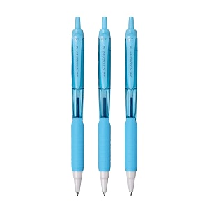 uniball jetstream sxn-101fl-07 roller ball pen  aqua body blue ink pack of 3