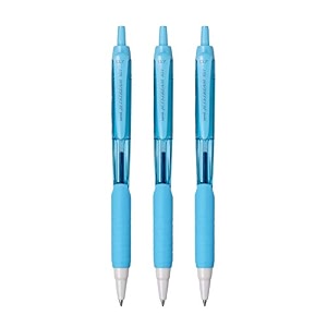 uniball jetstream sxn-101fl-07 roller ball pen  aqua body blue ink pack of 3