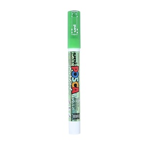 uniball pc-3m l posca bullet shaped marker pen 09-13mm green body sparkling green ink pack of 1