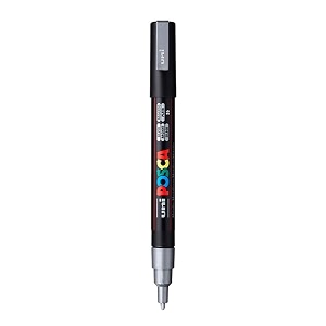 posca pc-3m marker  09-13 mm bullet shaped tip silver ink
