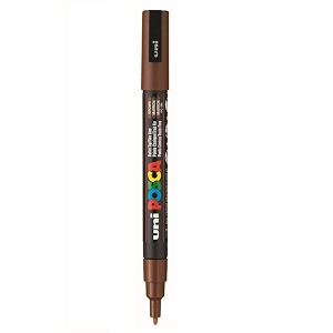 posca pc-3m marker  09-13 mm bullet shaped tip brown ink