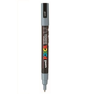 posca pc-3m marker  09-13 mm bullet shaped tip grey ink