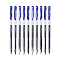 uni-Ball Signo UM-100 0.7mm Gel Pen | Extremely Quick Drying Ink | Transparent Sleek Body | Blue Ink, Pack of 10