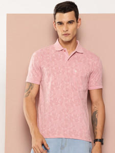 UNIBERRY Graphic Print Solid Men Polo Neck