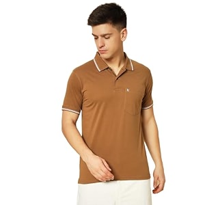 UNIBERRY Mens Cotton Half Sleeves Solid Polo