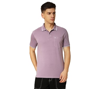 UNIBERRY Mens Cotton Half Sleeves Solid Polo
