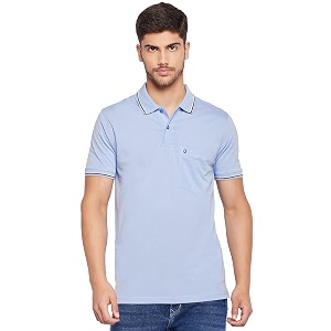 UNIBERRY Mens Cotton Half Sleeves Solid Polo