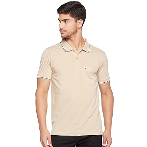 UNIBERRY Mens Cotton Half Sleeves Solid Polo
