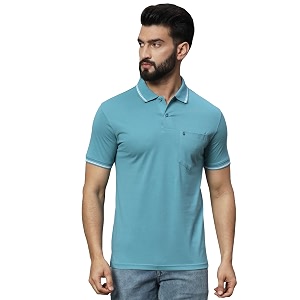 UNIBERRY Mens Cotton Half Sleeves Solid Polo