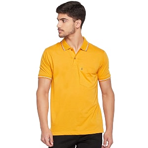UNIBERRY Mens Cotton Half Sleeves Solid Polo