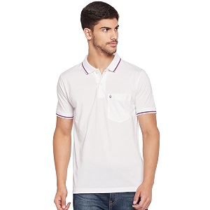UNIBERRY Mens Cotton Half Sleeves Solid Polo