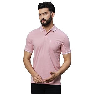UNIBERRY Mens Cotton Half Sleeves Solid Polo
