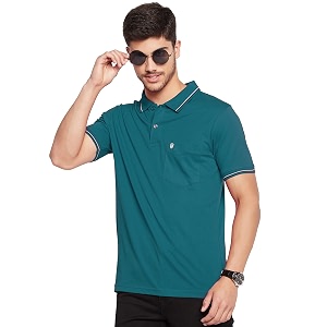 UNIBERRY Mens Cotton Half Sleeves Solid Polo