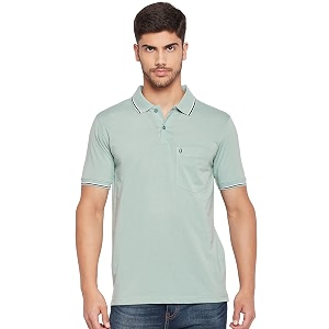 UNIBERRY Mens Cotton Half Sleeves Solid Polo