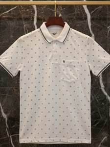 UNIBERRY Printed Men Polo Neck White T-Shirt