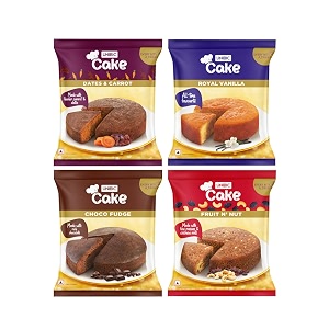 unibic foods india pvt ltd cake assorted packvanilla cake 140gmdates amp carrot cake 140gmfruit amp nut cake 140gm  choco fudge cake 140 gm combo pack of 4  celebration  super saver