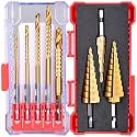 Unibit Step &amp; Side Cutting Twist 8 PCS Drill Bits Set Hex Shank