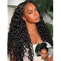 UNICE 13x4 Bye Bye Slip Water Wave Human Hair Lace Front Wig 16 inch