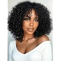 UNICE Afro Kinky Curly Human Hair Wig 16 Inch with Burmese Curly Layers, Glueless 7x5 Lace Front Wig 180% Density, Pre Plucked Pre Cut Bleached Knots, Drawstring Wig, Beginner Friendly Ready to Wear