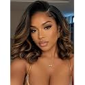 UNICE Balayage Body Wave Bob Human Hair Wig 7x5 Lace Front Glueless 10 inch