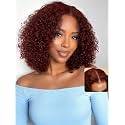 UNICE 7x5 Bye Bye Slip Curly Human Hair Lace Front Wig Reddish Brown