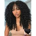 UNICE 7x5 Glueless Curly Human Hair Wig with Finger Coil Ends 22 Inch